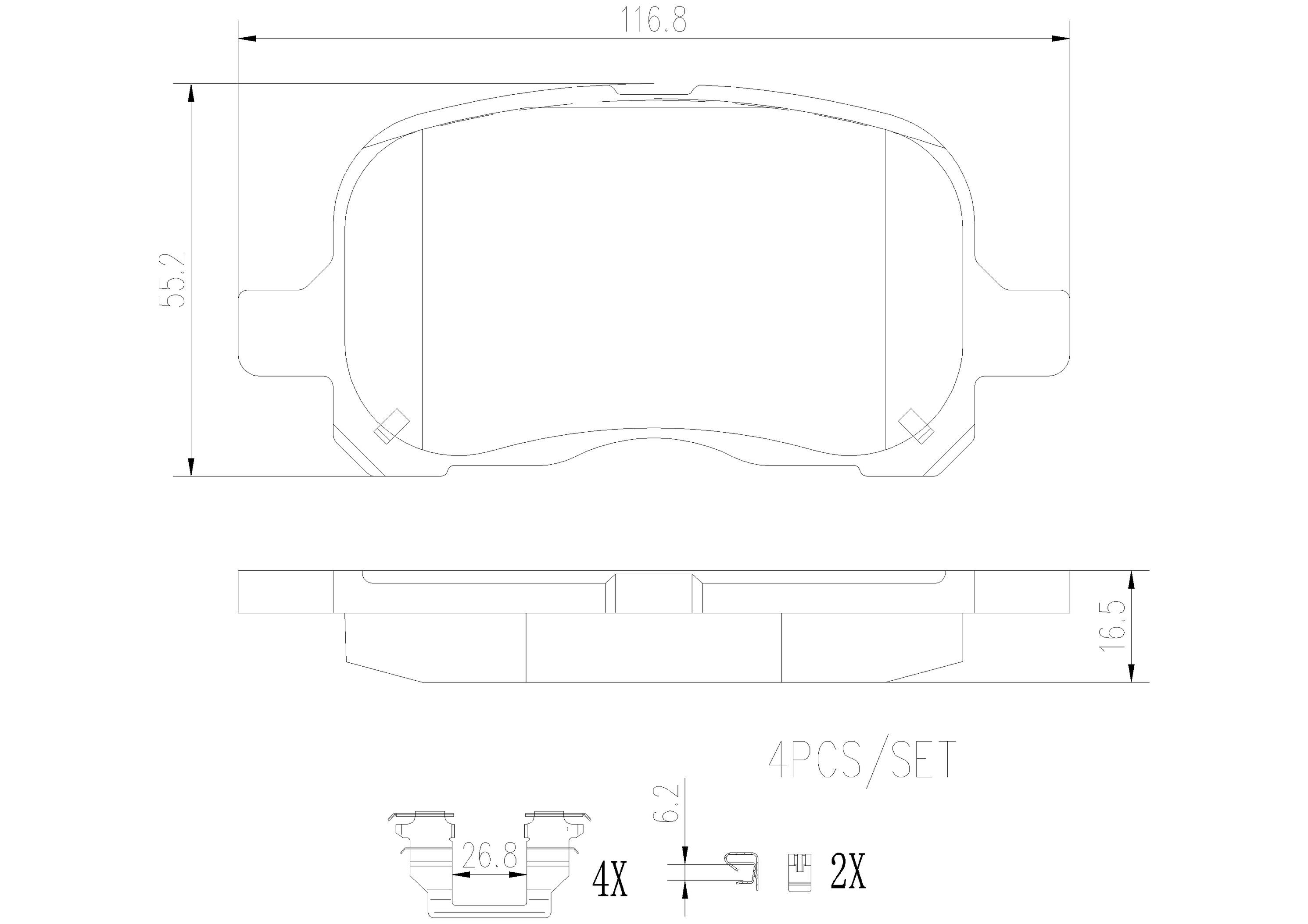 Toyota Chevrolet Disc Brake Pad Set - Front (Ceramic) 0446502010 Brembo