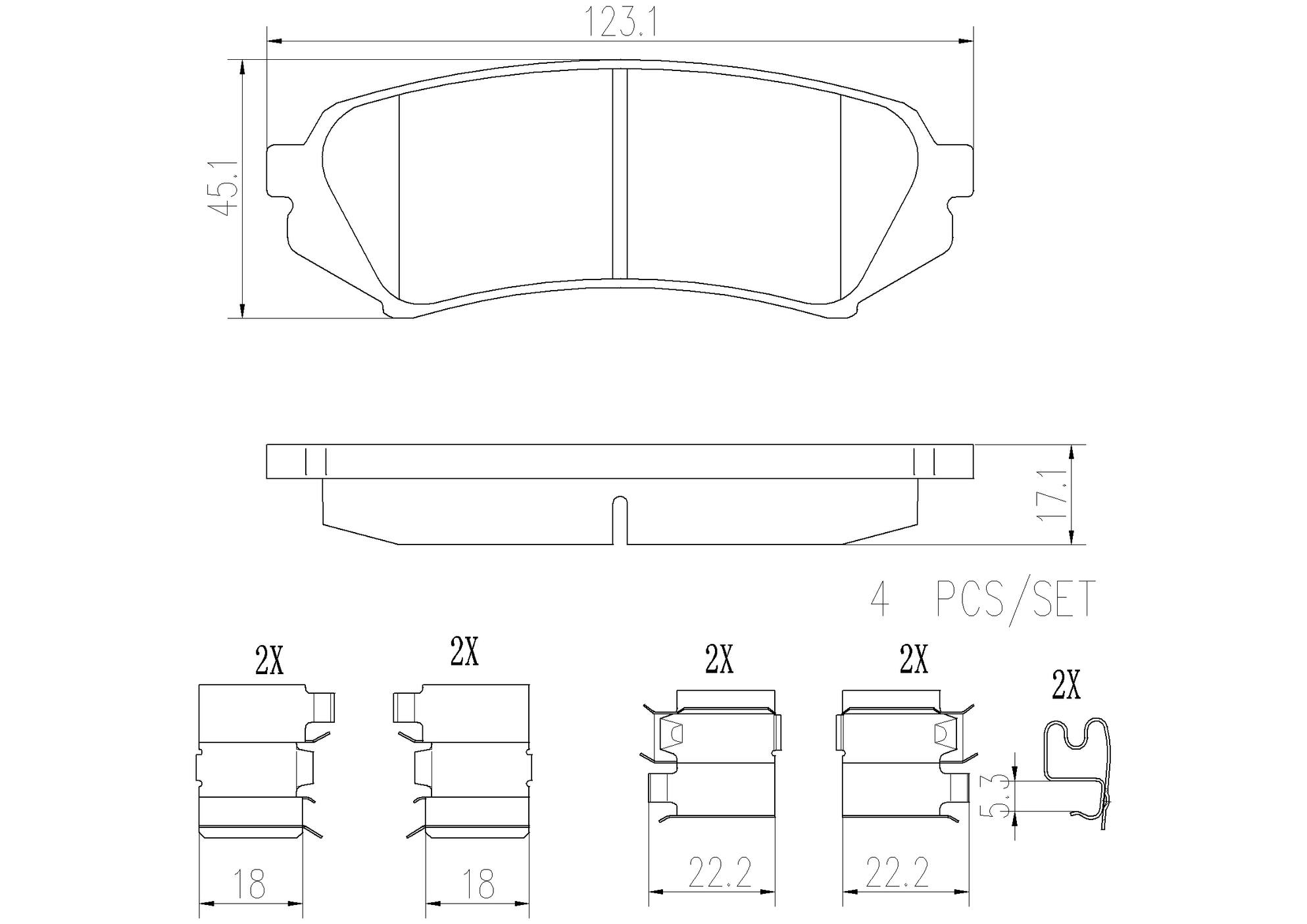 Toyota Lexus Disc Brake Pad Set - Rear (Ceramic) 0446660100 Brembo