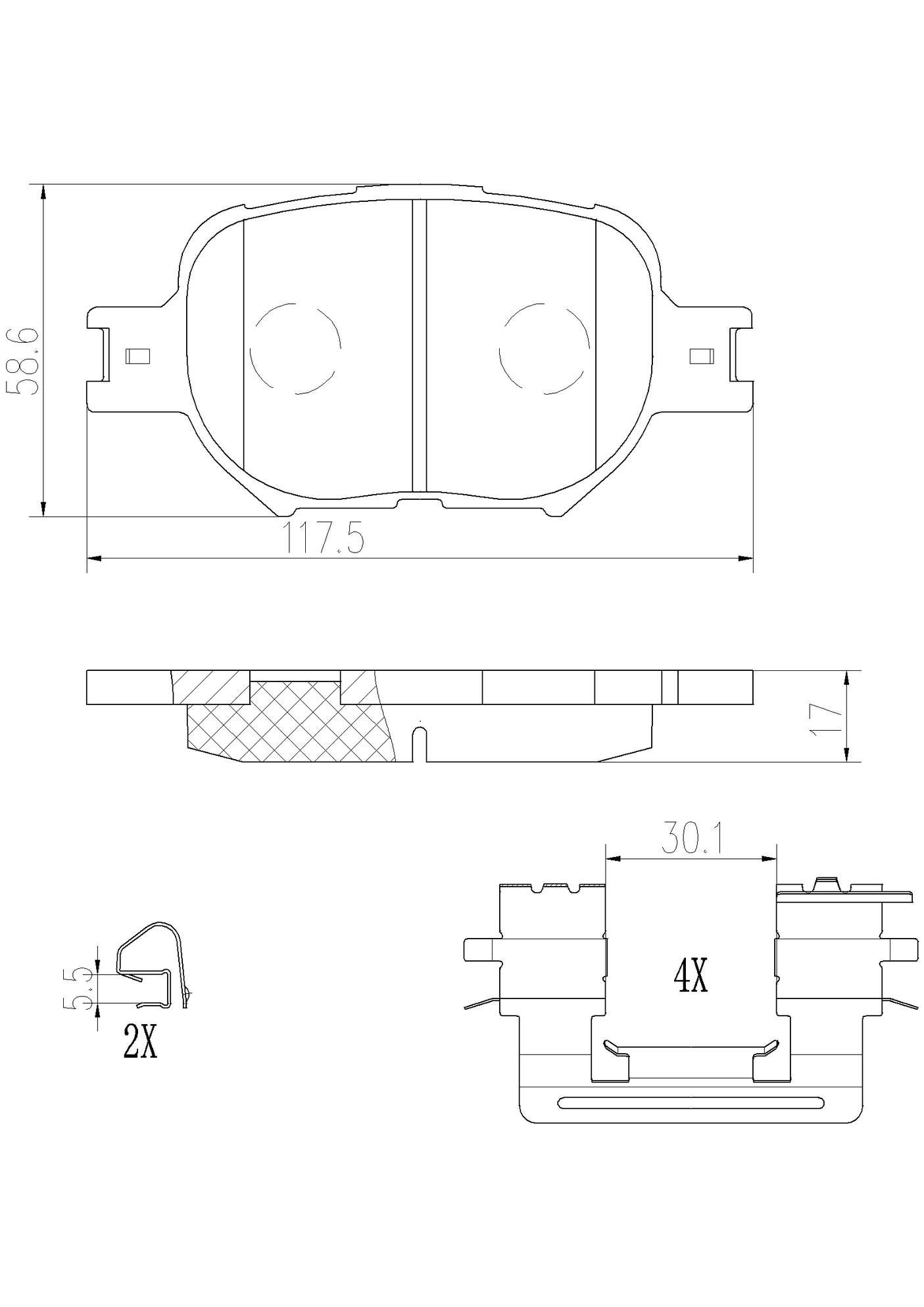 Toyota Lexus Scion Disc Brake Pad Set - Front (Ceramic) 044652B010 Brembo