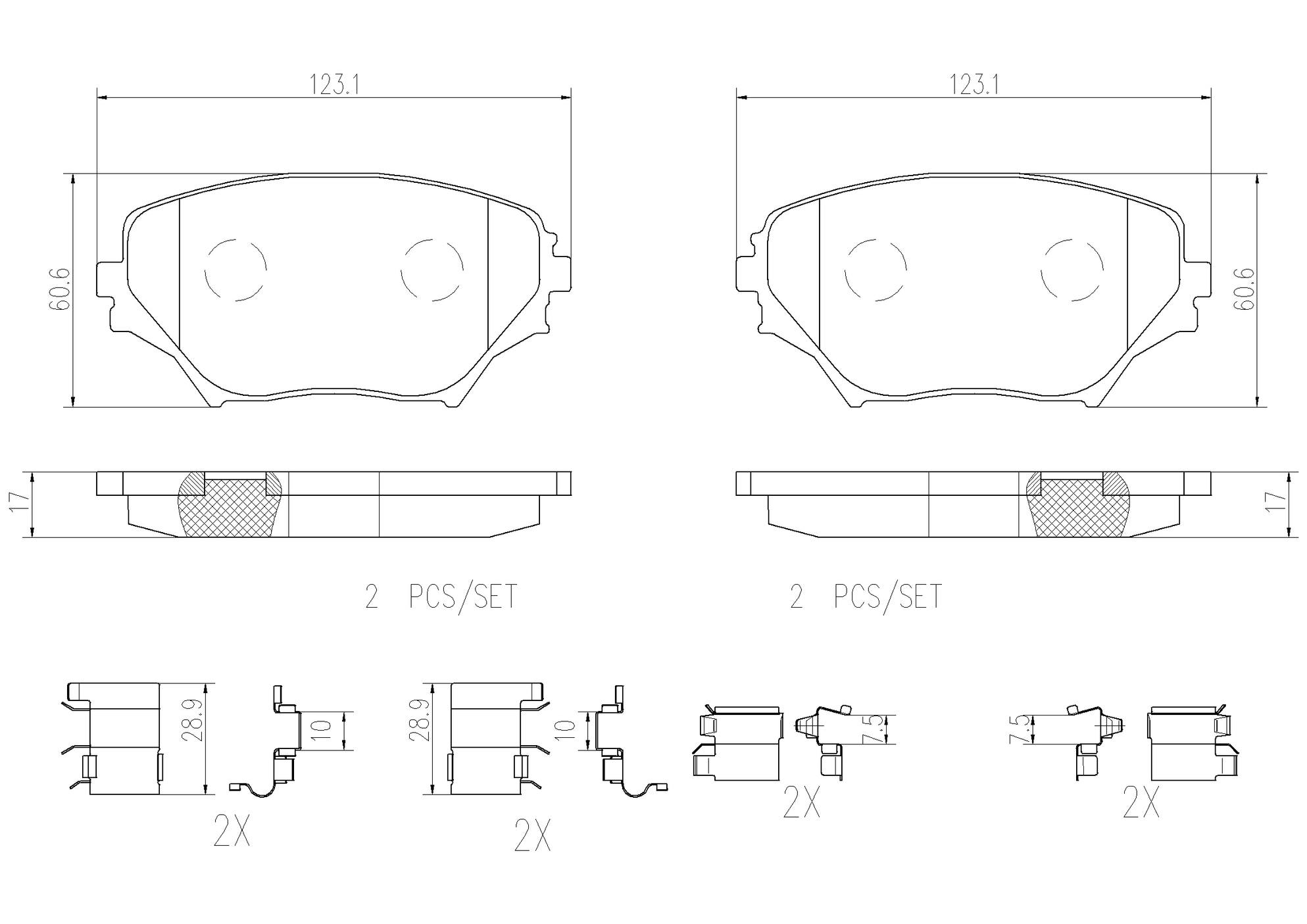 Toyota Disc Brake Pad Set - Front (Ceramic) 0446542130 Brembo