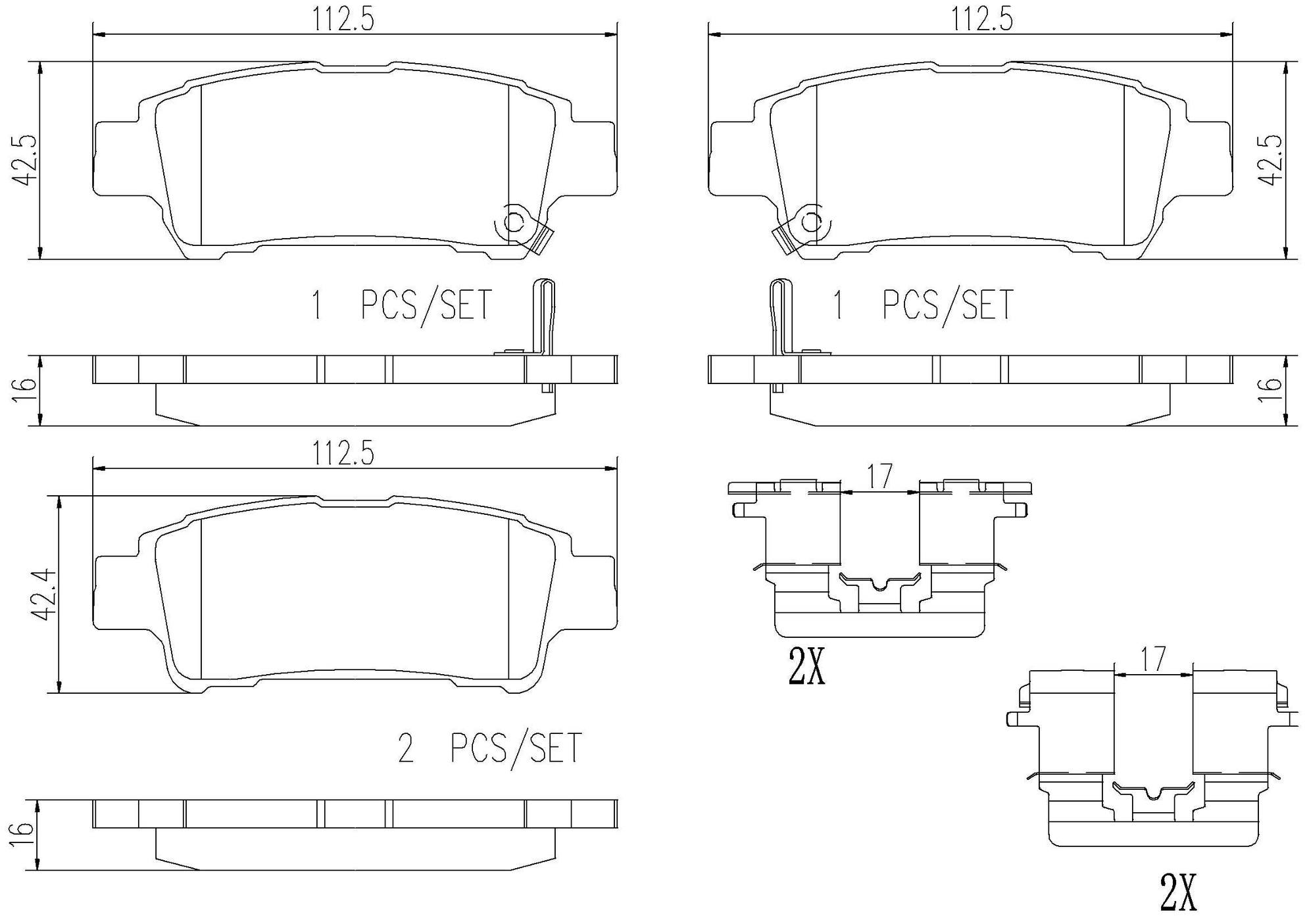 Toyota Disc Brake Pad Set - Rear (Ceramic) 0446645010 Brembo