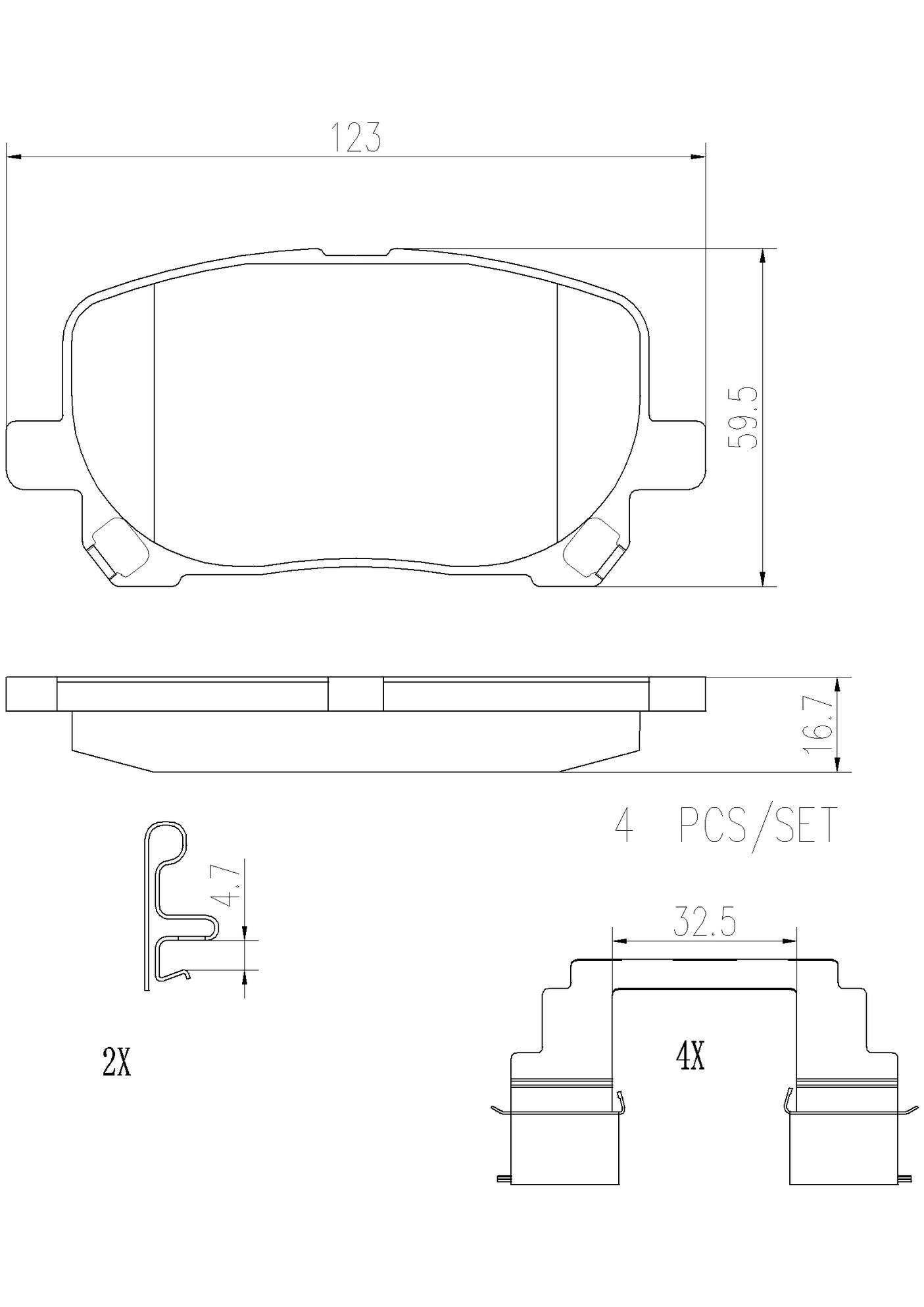 Toyota Pontiac Disc Brake Pad Set - Front (Ceramic) 0446502080 Brembo