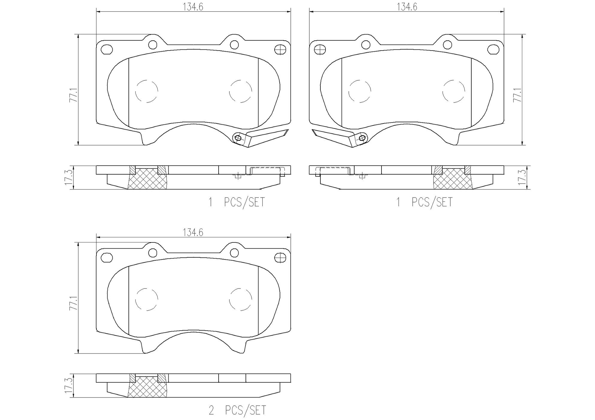 Toyota Lexus Disc Brake Pad Set - Front (Ceramic) 0446560320 Brembo