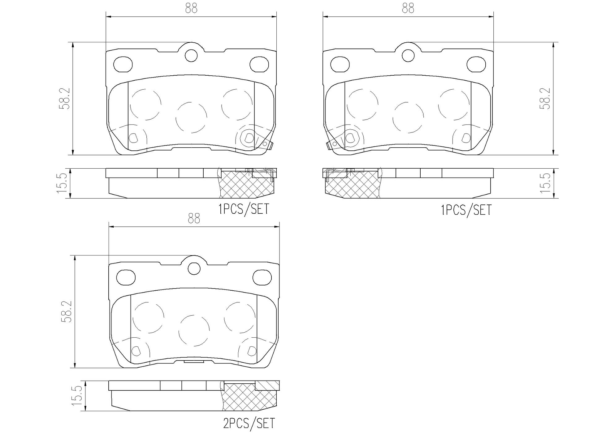 Lexus Disc Brake Pad Set - Rear (Ceramic) 0446653010 Brembo