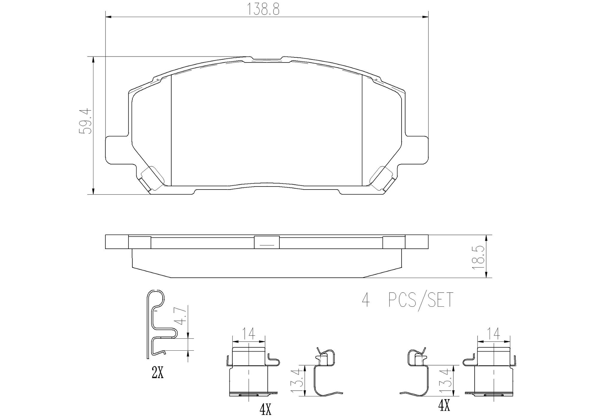 Toyota Disc Brake Pad Set - Front (Ceramic) 0446548030 Brembo