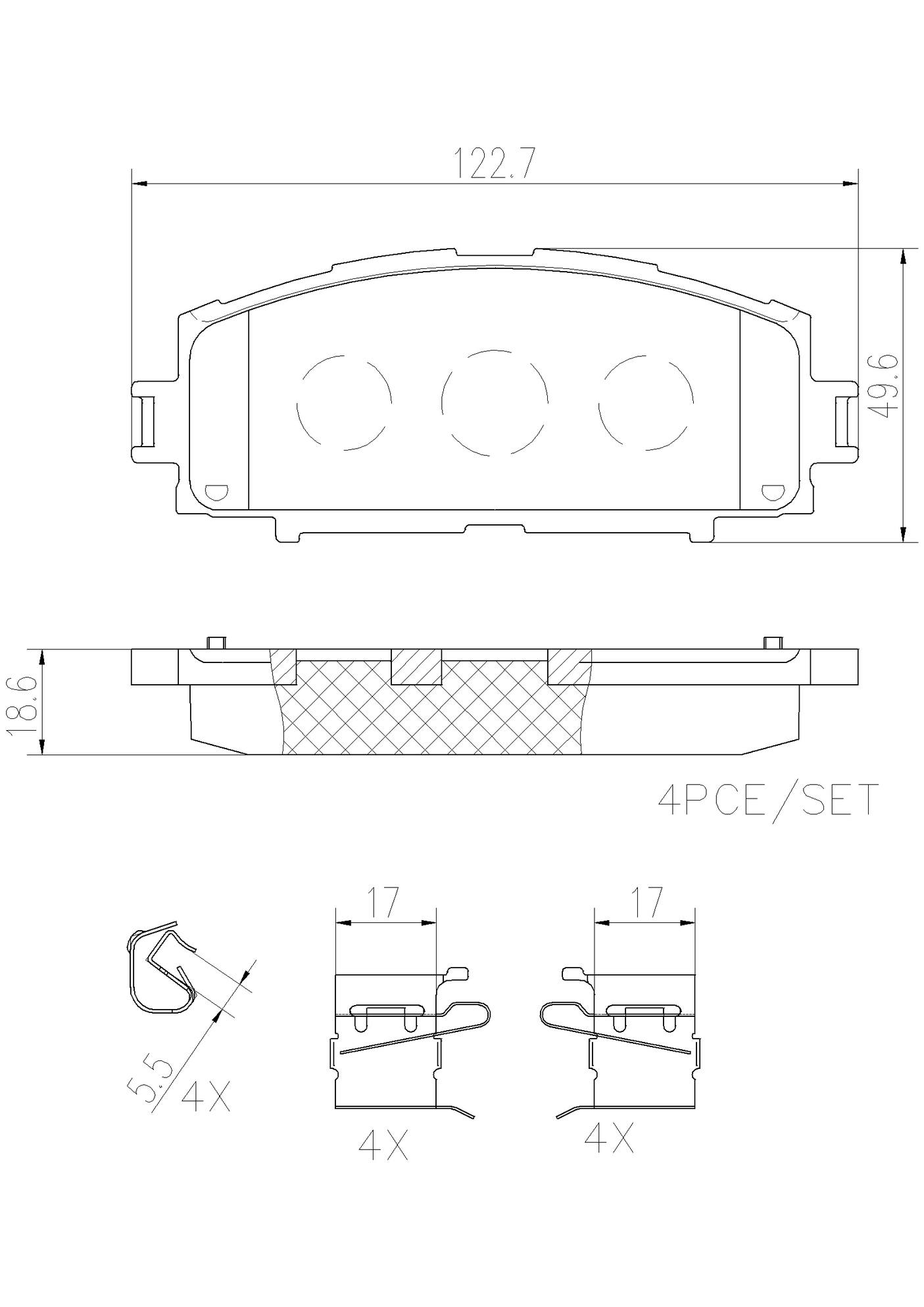 Toyota Disc Brake Pad Set - Front (Ceramic) 0446552260 Brembo
