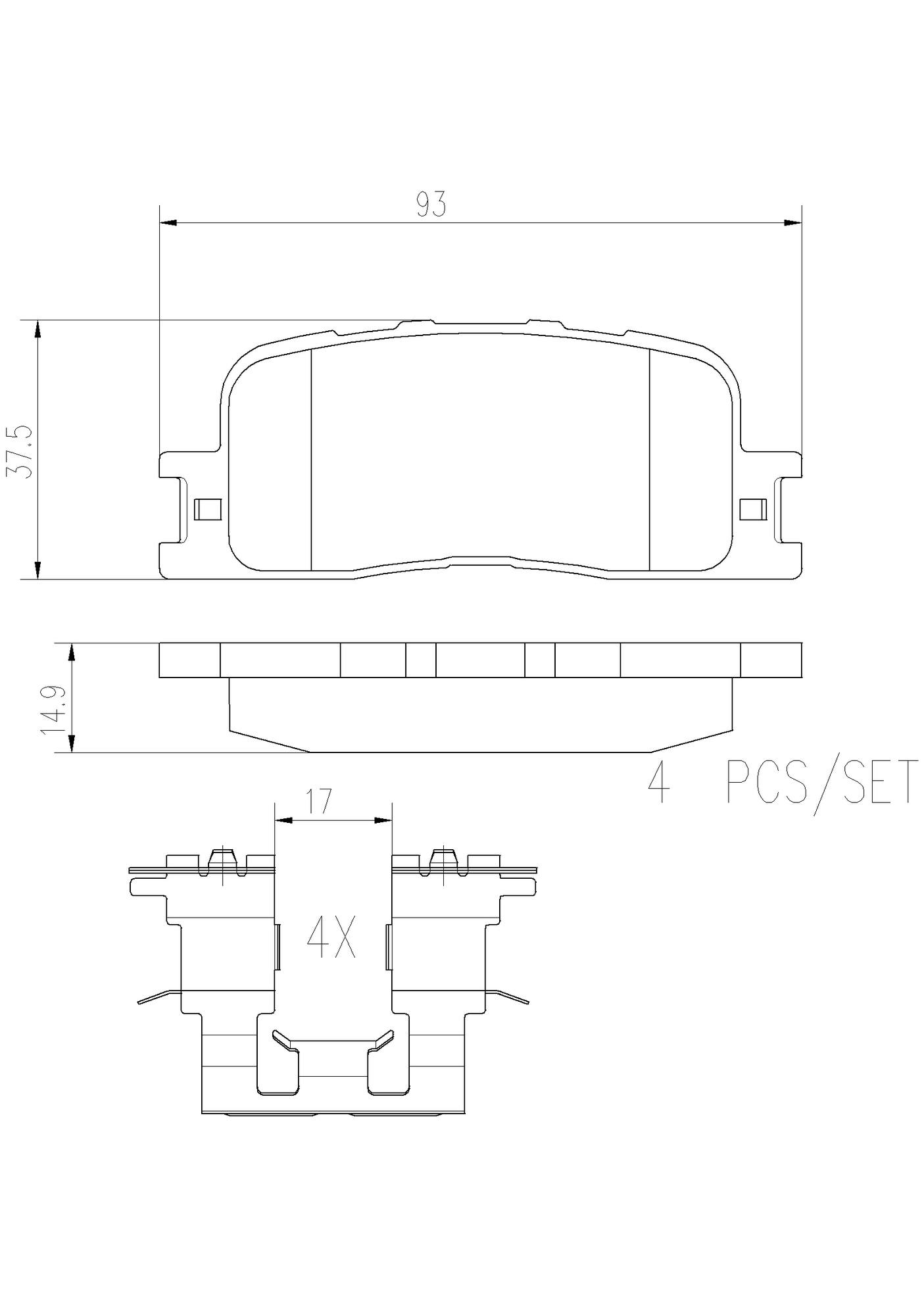 Toyota Lexus Disc Brake Pad and Rotor Kit - Rear (269mm) (Ceramic) Brembo