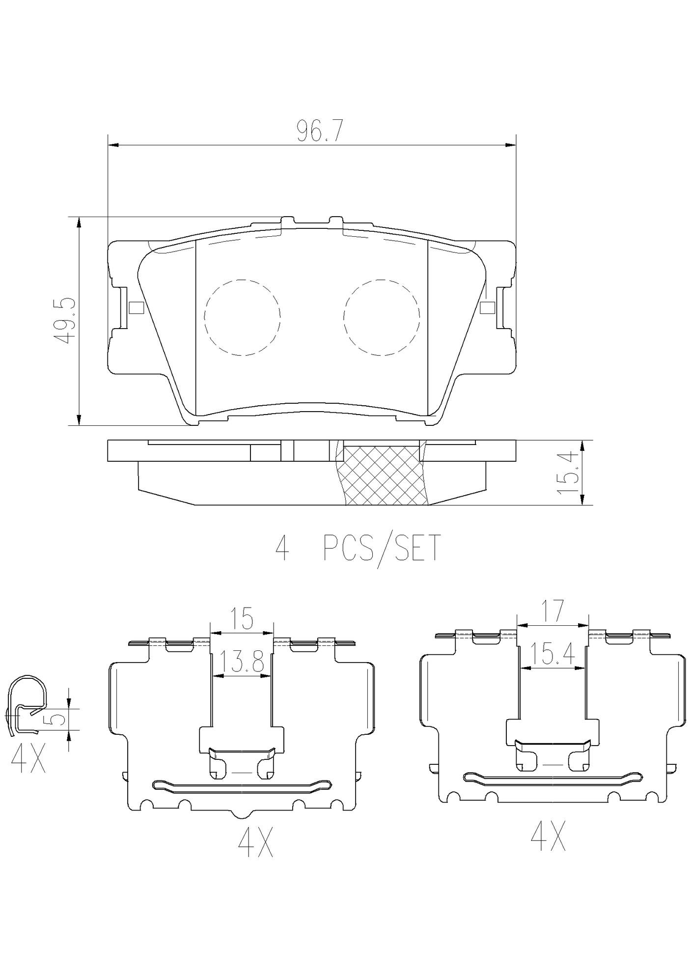 Toyota Lexus Disc Brake Pad and Rotor Kit - Rear (281mm) (Ceramic) Brembo