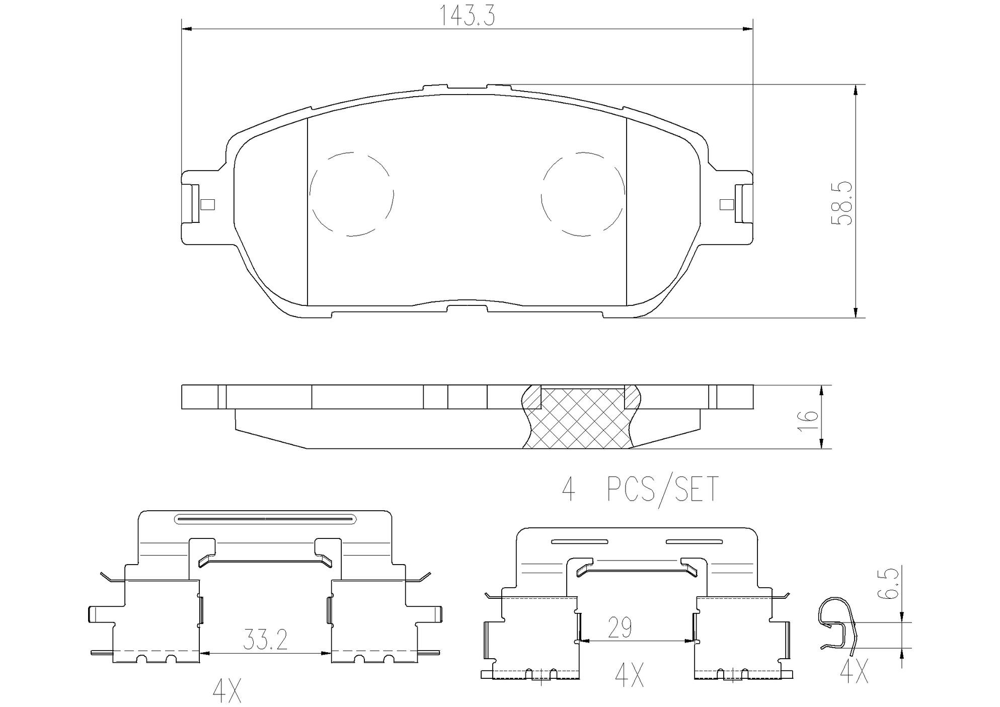 Toyota Lexus Disc Brake Pad Set - Front (Ceramic) 0446533350 Brembo