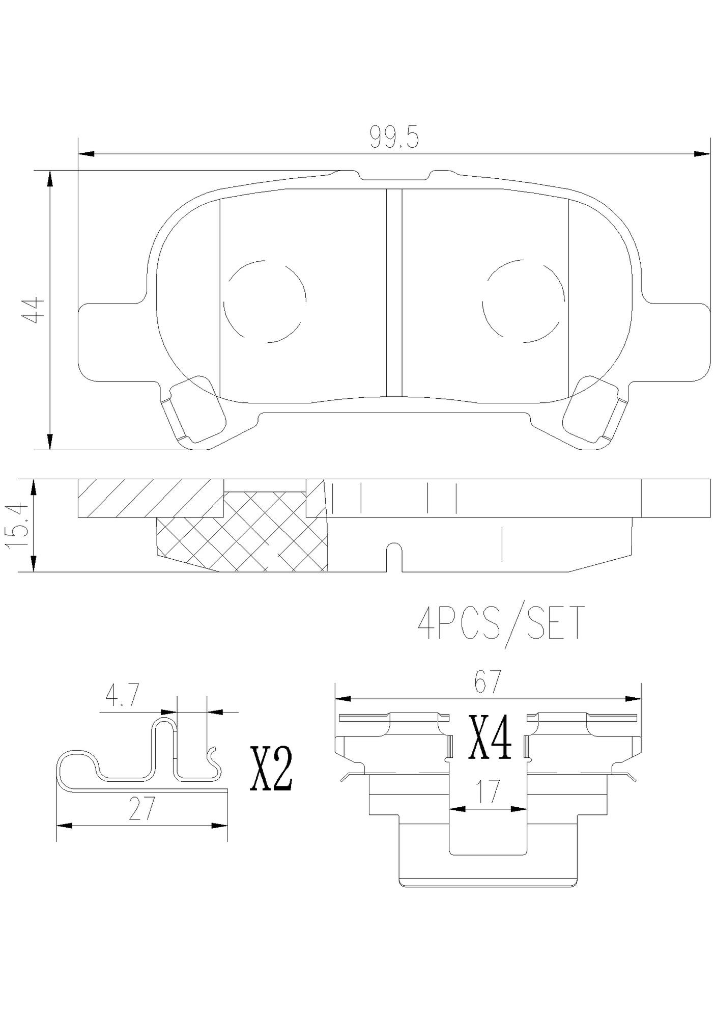 Toyota Disc Brake Pad Set - Rear (Ceramic) 0446641020 Brembo