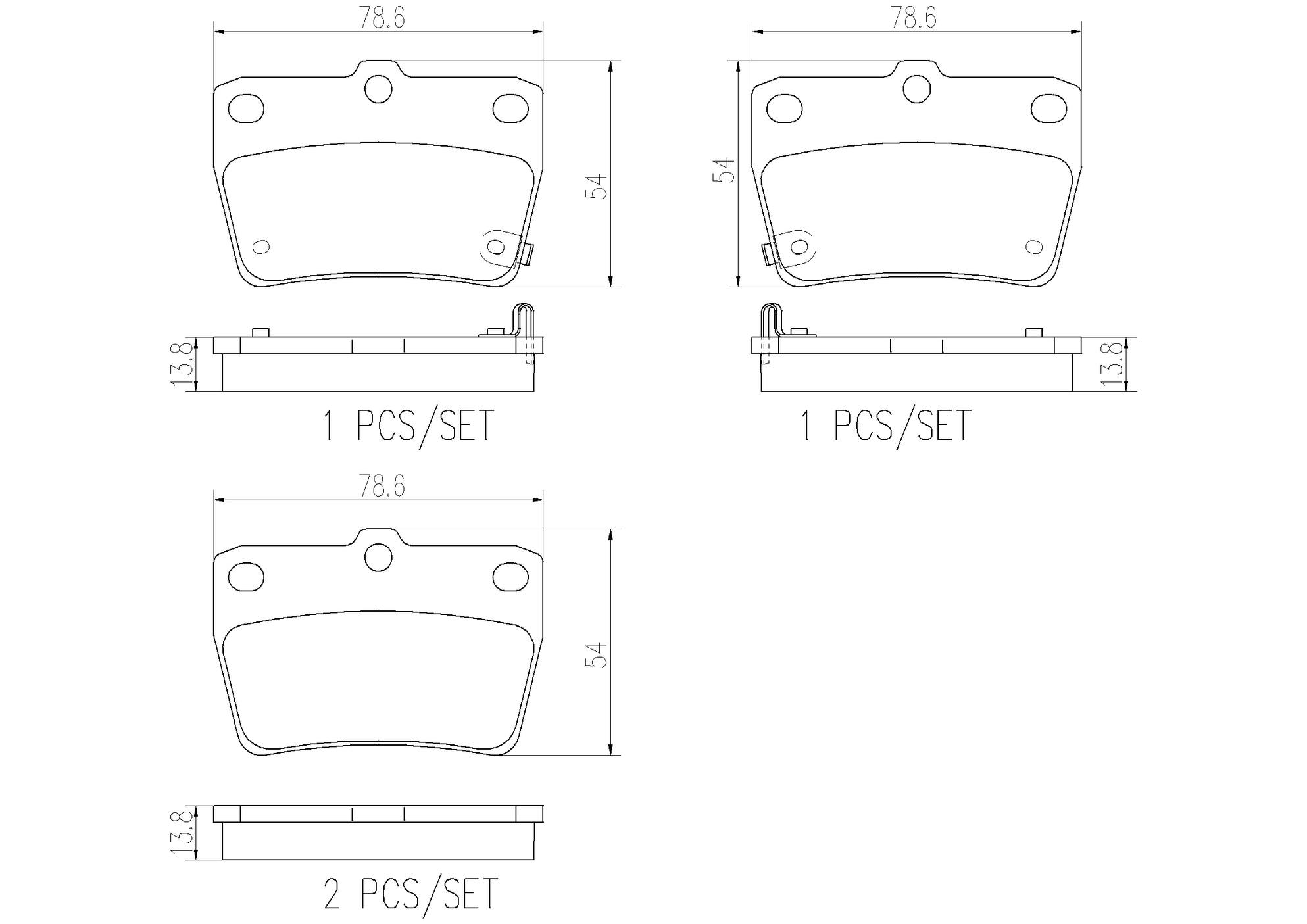 Toyota Disc Brake Pad Set - Rear (Ceramic) 0446642050 Brembo