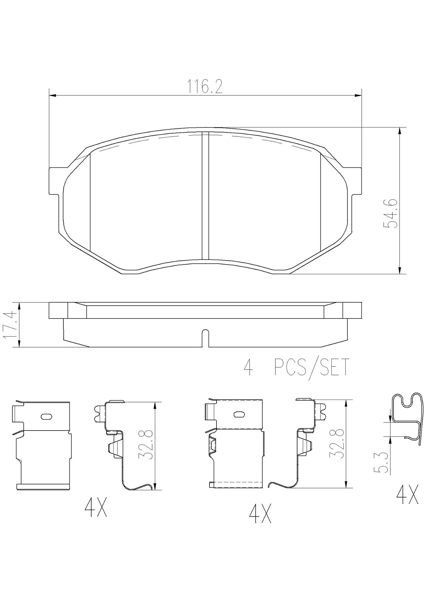 Toyota Disc Brake Pad Set - Front (Ceramic) 0446535070 Brembo