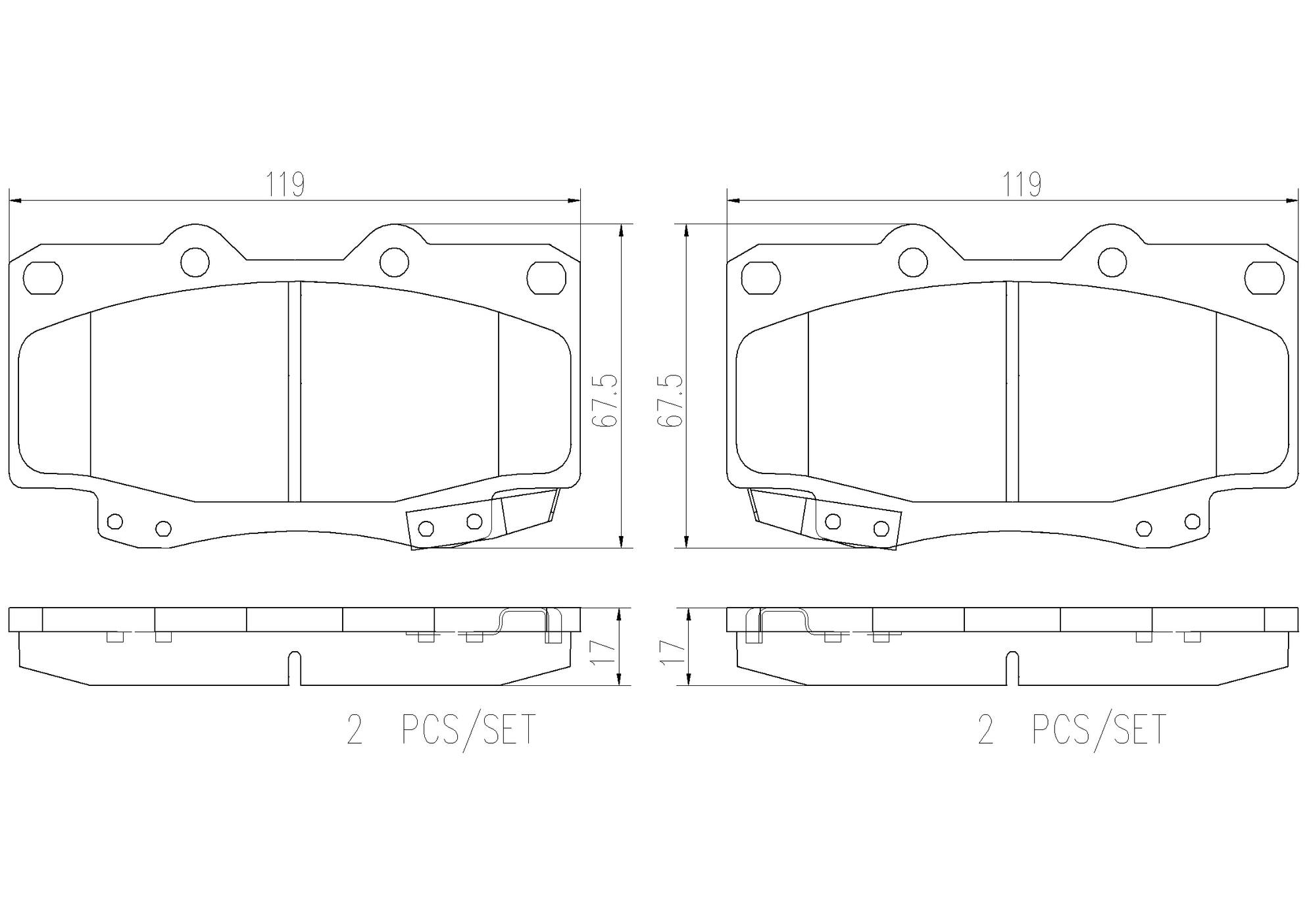 Toyota Disc Brake Pad Set - Front (Ceramic) 0446504050 Brembo