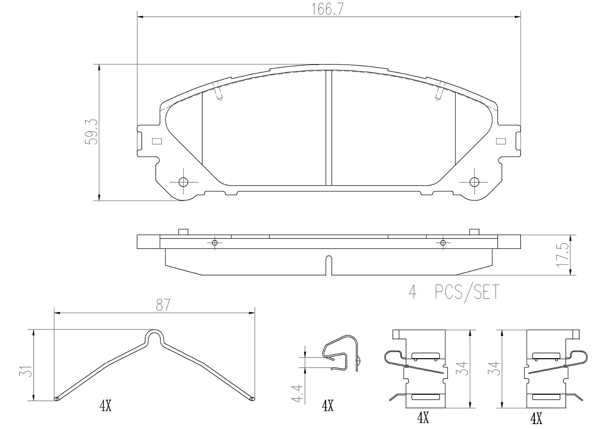 Toyota Lexus Disc Brake Pad Set - Front (Ceramic) 044650E010 Brembo