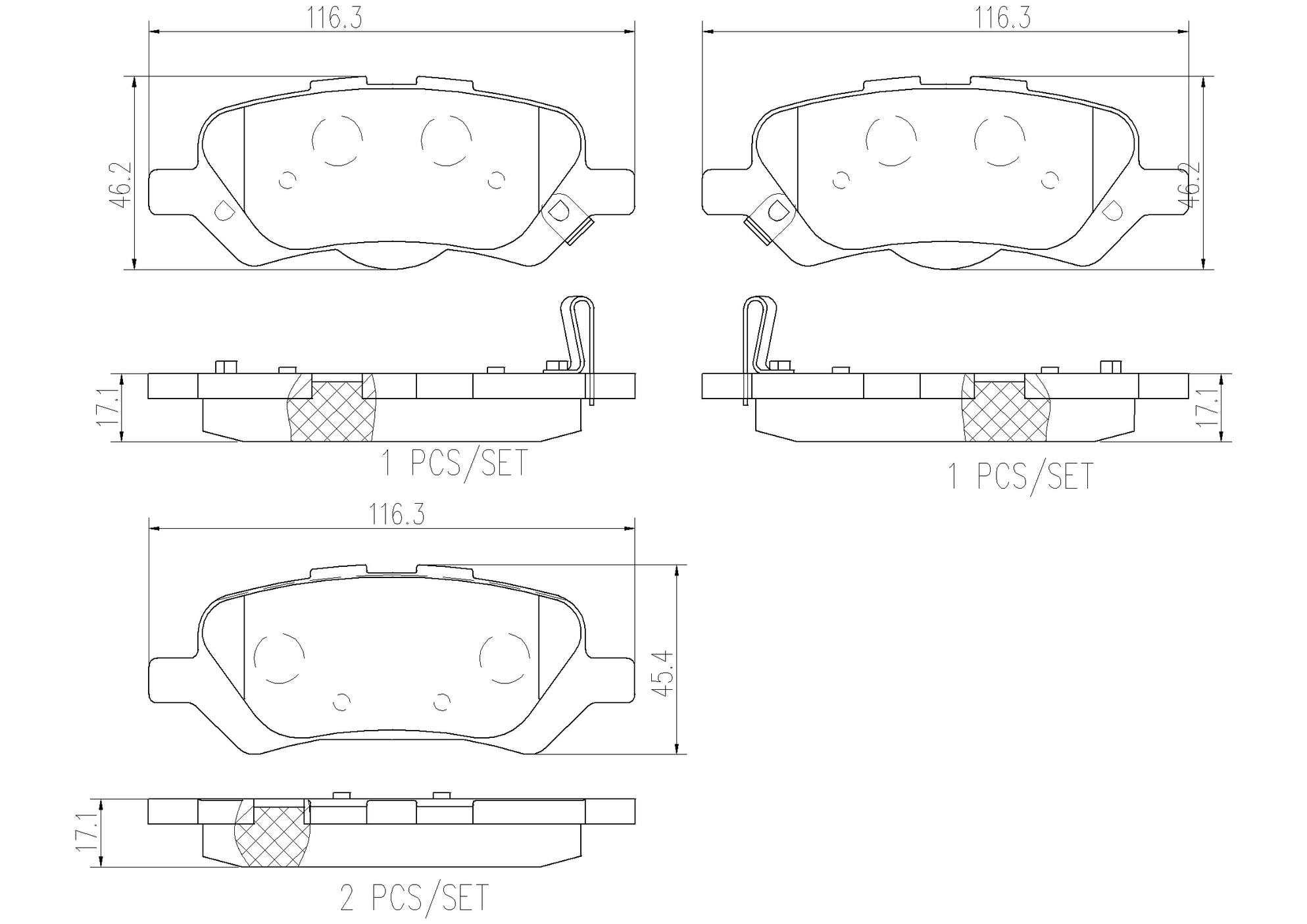 Toyota Disc Brake Pad Set - Rear (Ceramic) 044660T010 Brembo