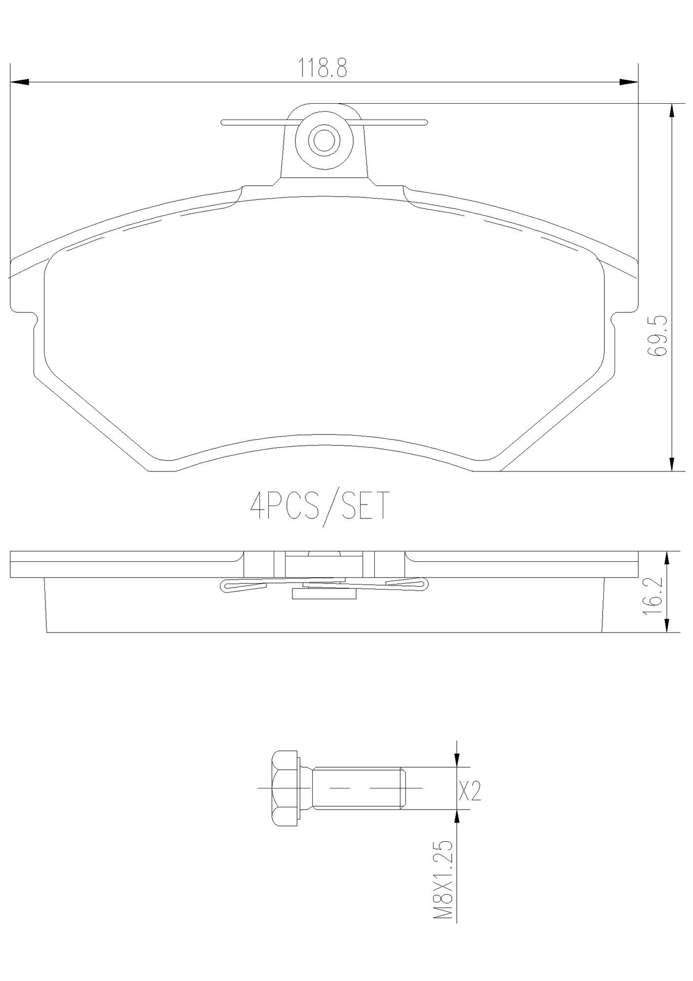 Volkswagen Disc Brake Pad Set - Front (Ceramic) 357698151A Brembo