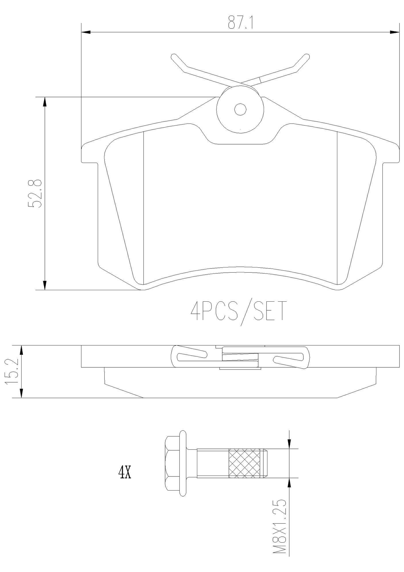 Audi Disc Brake Pad Set - Rear (Ceramic) 8E0698451L Brembo