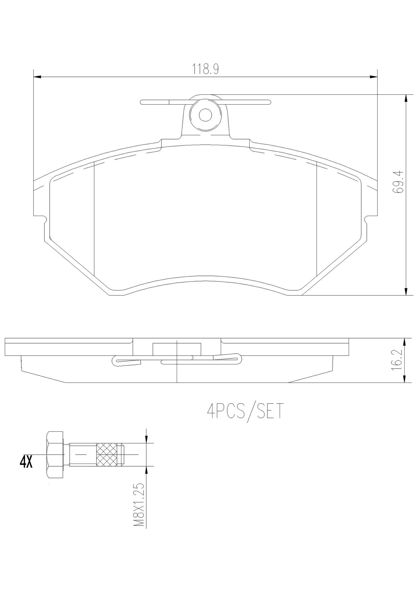 Volkswagen Disc Brake Pad Set - Front (Ceramic) 6N0698151A Brembo