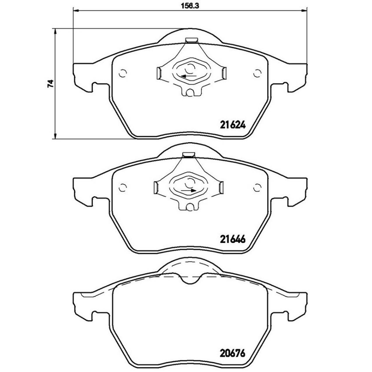 Audi Volkswagen Disc Brake Pad Set - Front (Low-Met) 8N0698151 Brembo