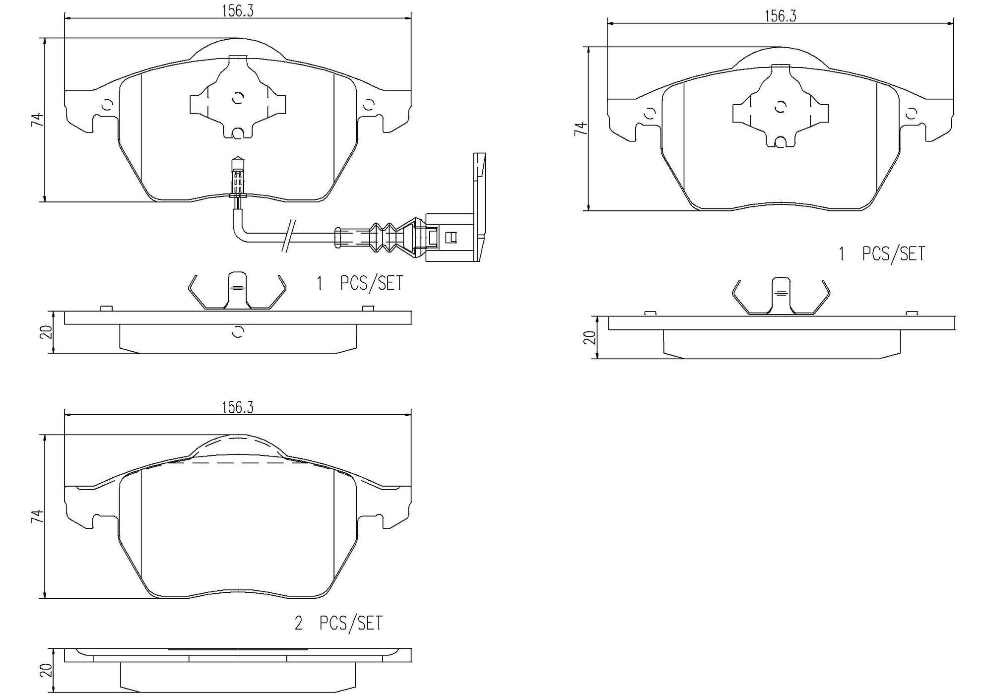 Audi Volkswagen Disc Brake Pad and Rotor Kit - Front (312mm) (Ceramic) (Xtra) Brembo