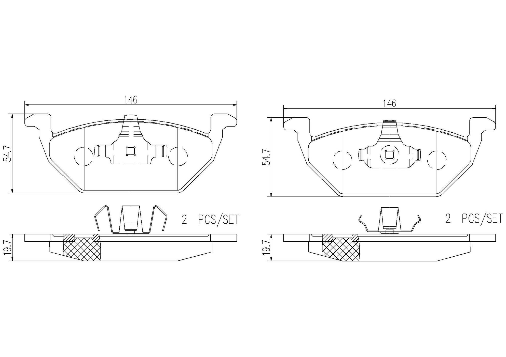 Volkswagen Disc Brake Pad Set - Front (Ceramic) 1J0698151B Brembo