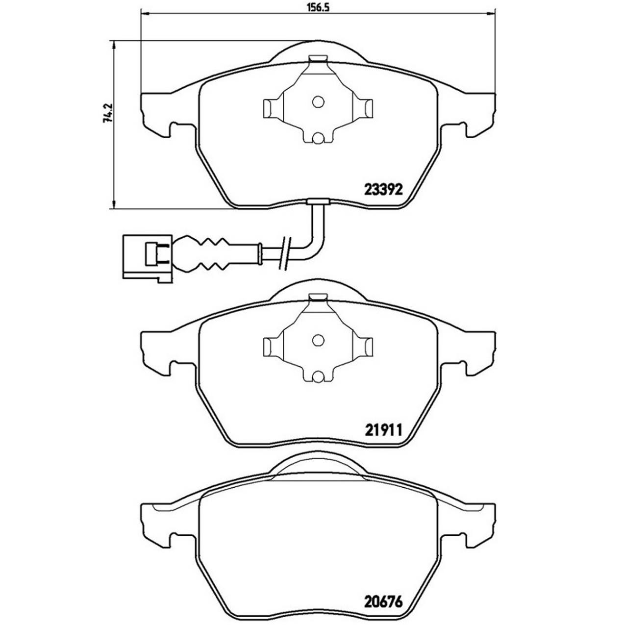 Audi Volkswagen Disc Brake Pad Set - Front (Low-Met) JZW698151C Brembo