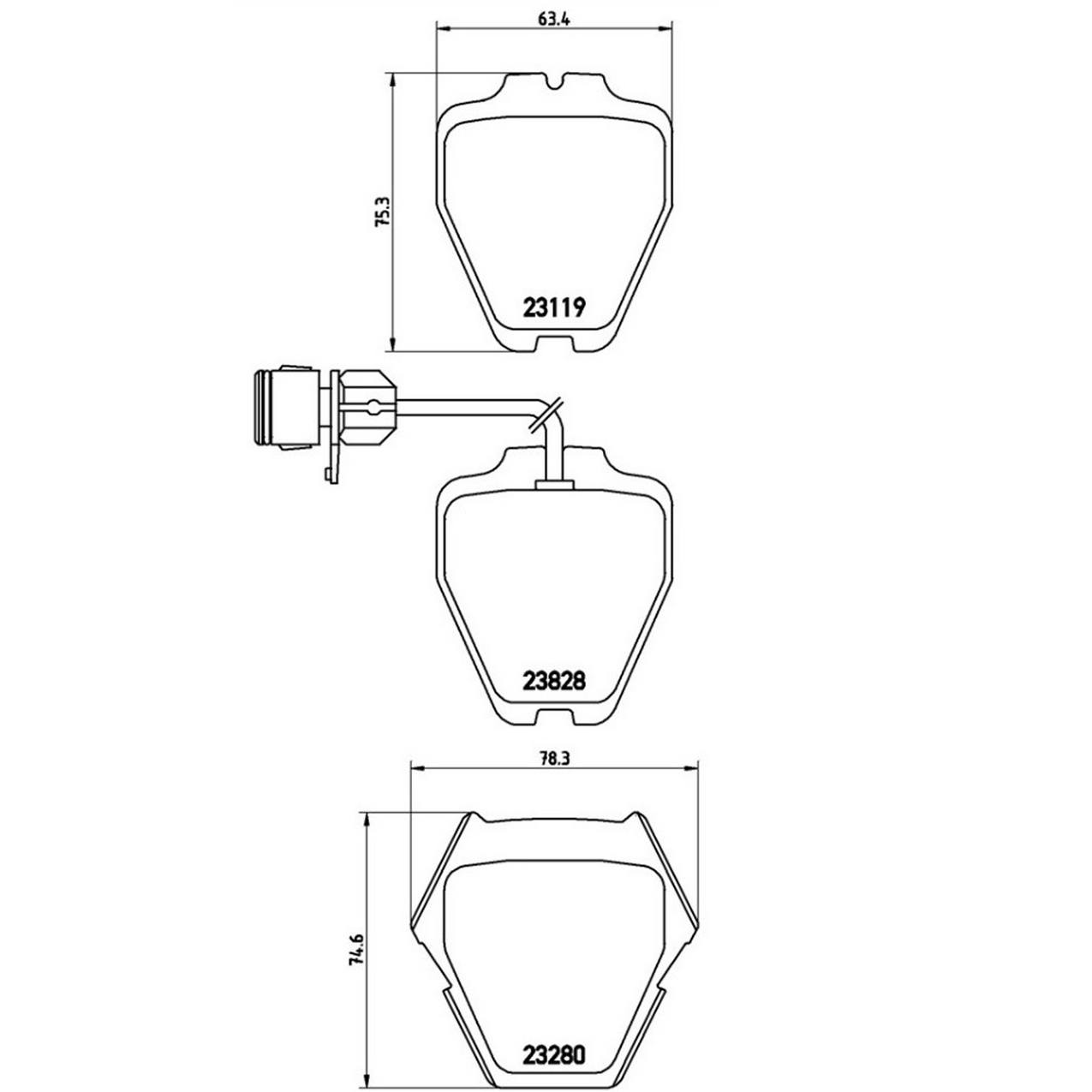 Audi Disc Brake Pad Set - Front (Low-Met) 4D0698151S Brembo