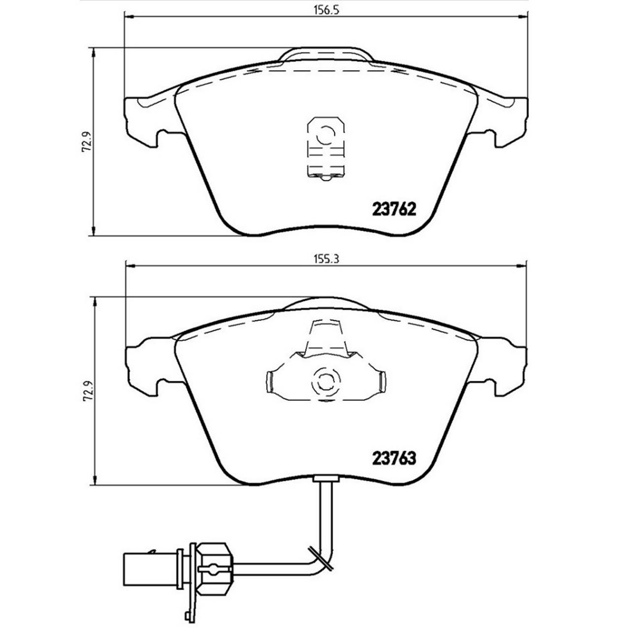 Volkswagen Disc Brake Pad and Rotor Kit - Front (345mm) (Low-Met) (Xtra) Brembo