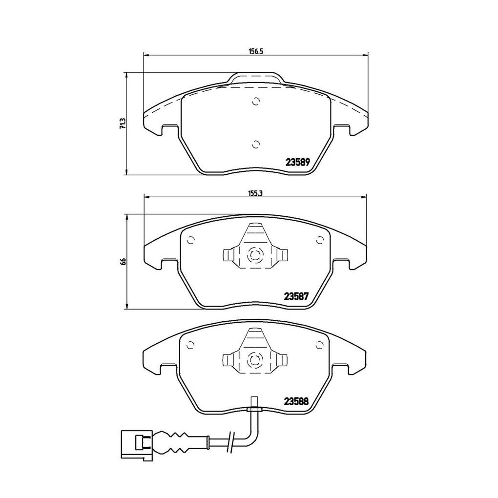 Audi Volkswagen Disc Brake Pad and Rotor Kit - Front (288mm) (Low-Met) (Xtra) Brembo