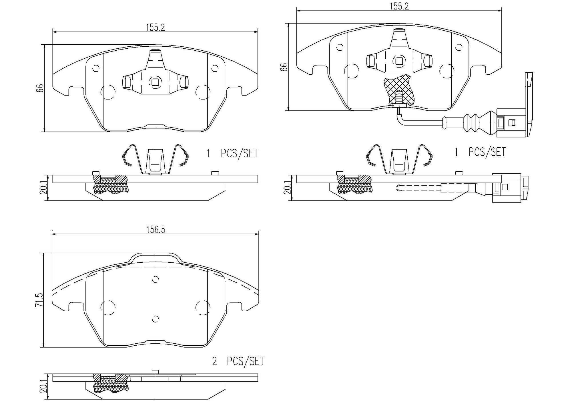 Audi Volkswagen Disc Brake Pad and Rotor Kit – Front (312mm) (Ceramic ...