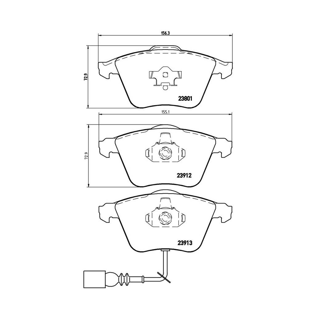 Audi Volkswagen Disc Brake Pad Set - Front (Low-Met) 8J0698151F Brembo