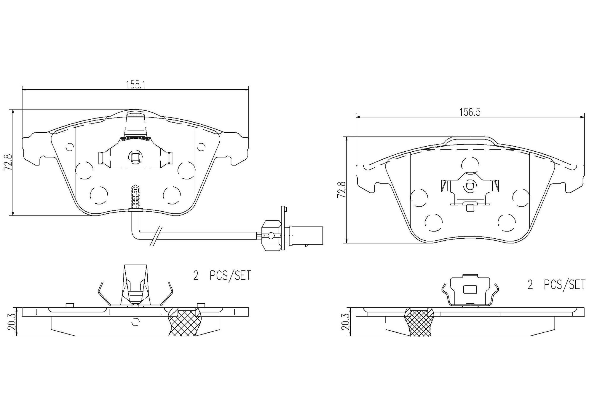 Audi Disc Brake Pad and Rotor Kit - Front (320mm) (Ceramic) Brembo