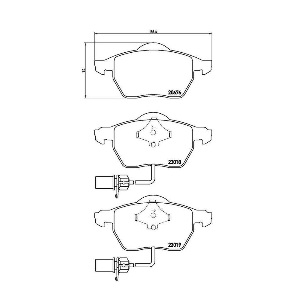 Audi Volkswagen Disc Brake Pad Set - Front (Low-Met) 4D0698151J Brembo