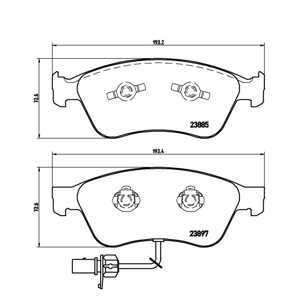 Audi Disc Brake Pad Set - Front (Low-Met) 4E0698151K Brembo