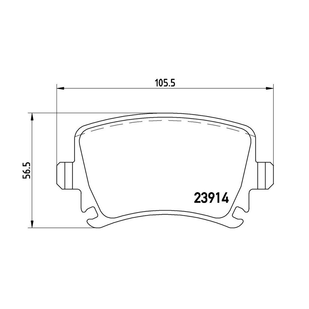 Audi Volkswagen Disc Brake Pad Set - Rear (Low-Met) 3C0698451A Brembo