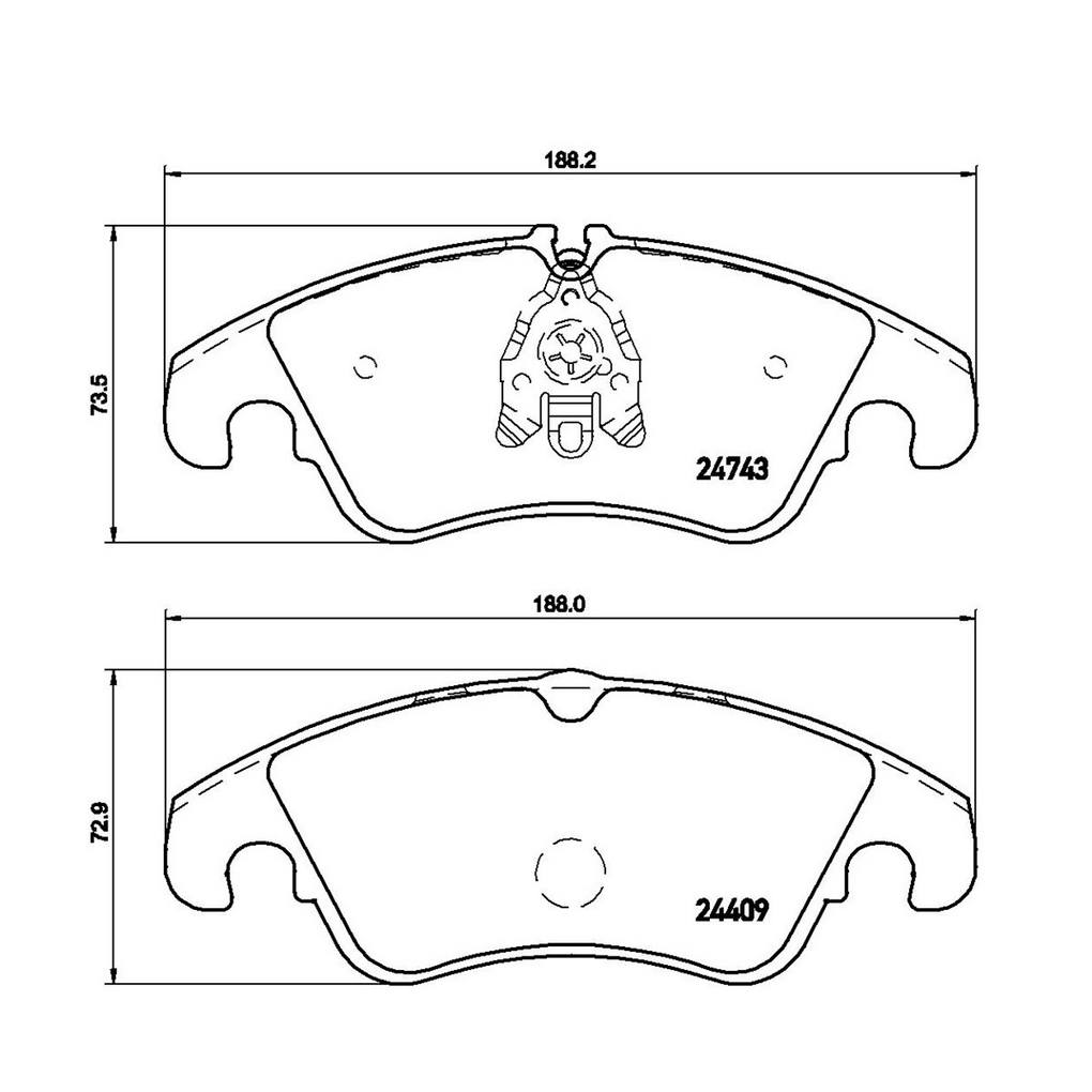 Audi Disc Brake Pad and Rotor Kit - Front (320mm) (Low-Met) Brembo