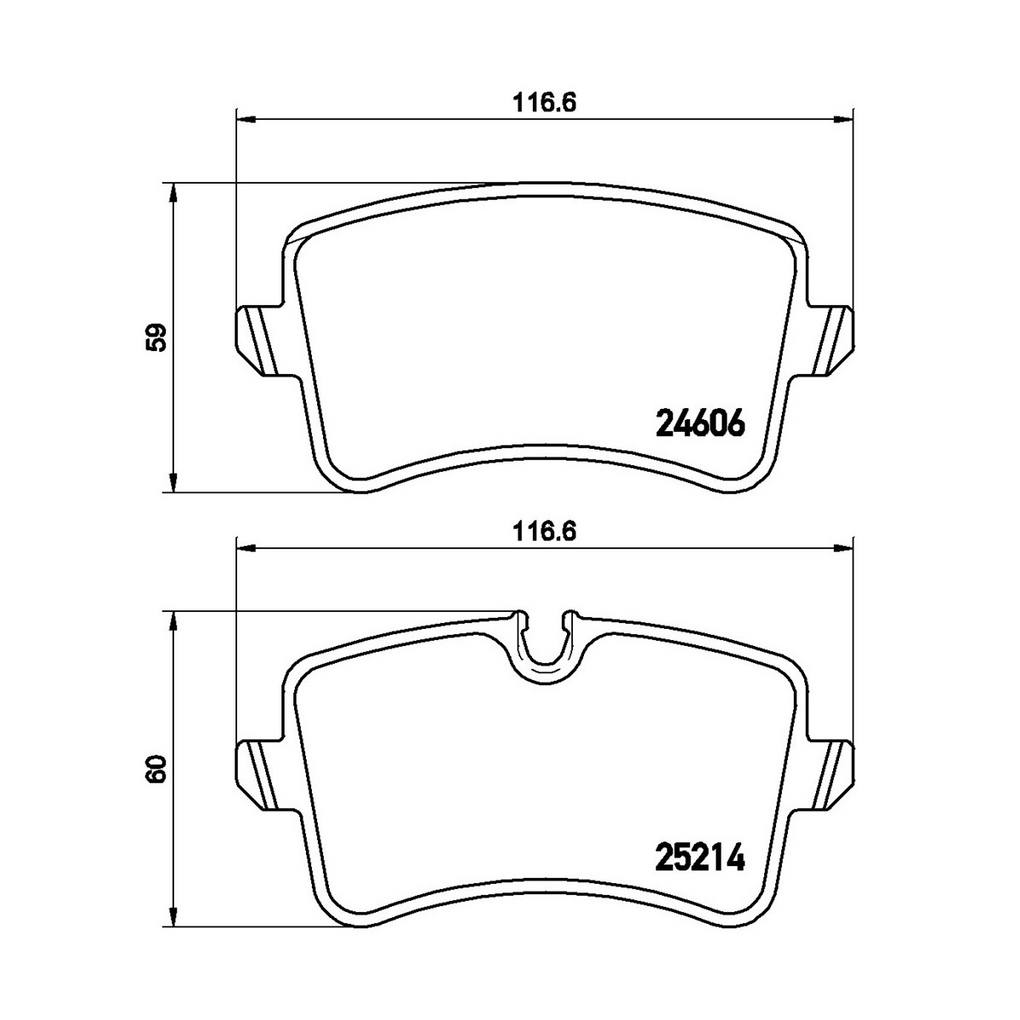 Audi Disc Brake Pad Set - Rear (Low-Met) 4G0698451 Brembo