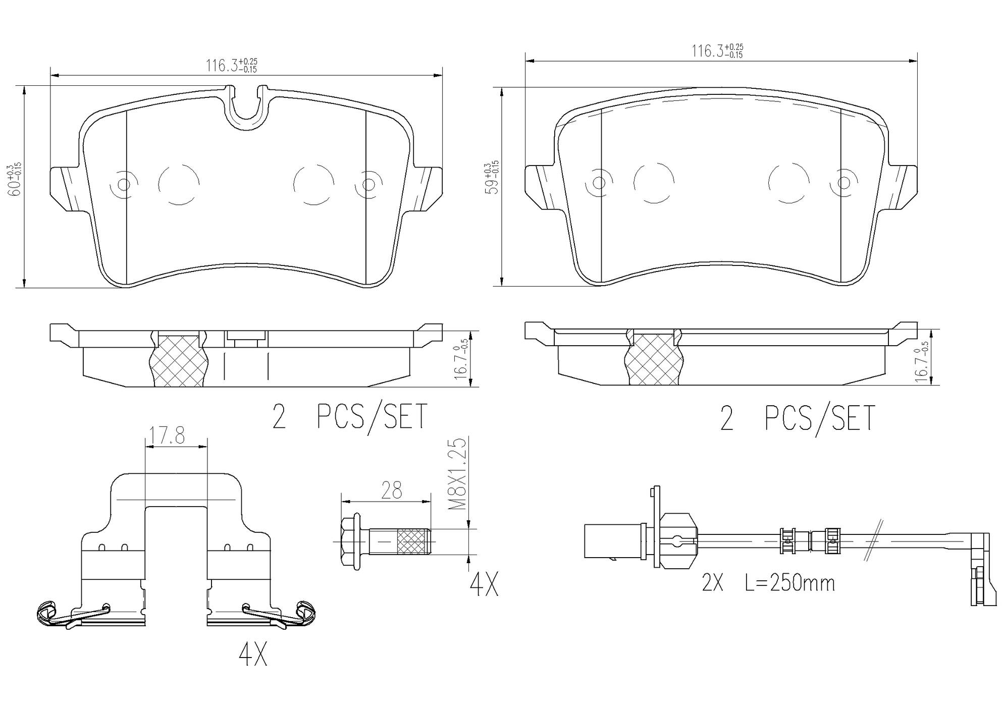 Audi Disc Brake Pad Set - Rear (Ceramic) 4H0698451M Brembo