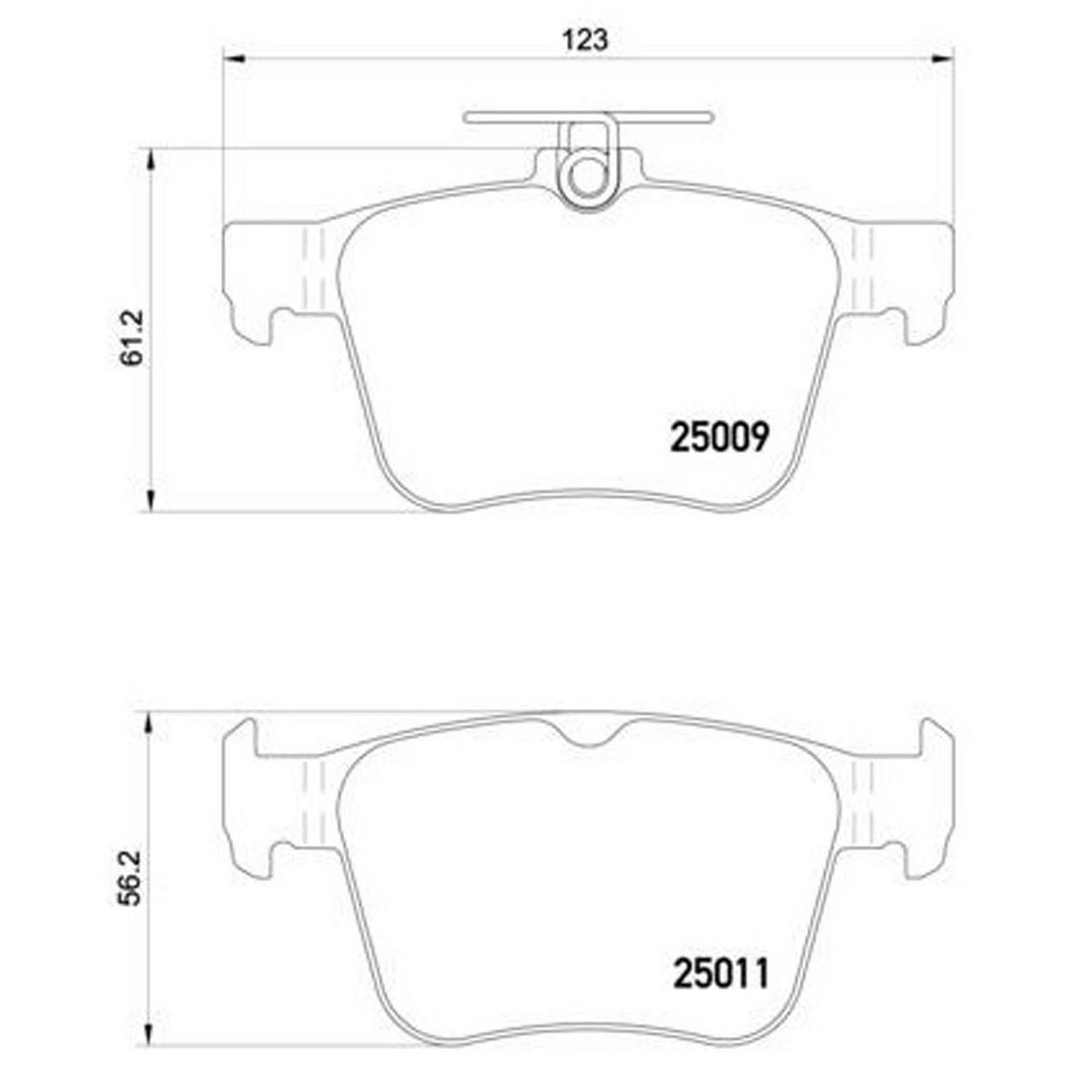 Audi Volkswagen Disc Brake Pad Set Rear (LowMet) 8V0698451D Brembo