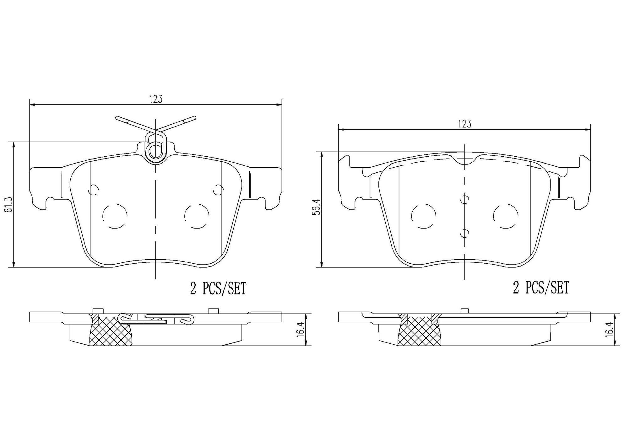 Audi Volkswagen Disc Brake Pad Set – Rear Ceramic 8VD