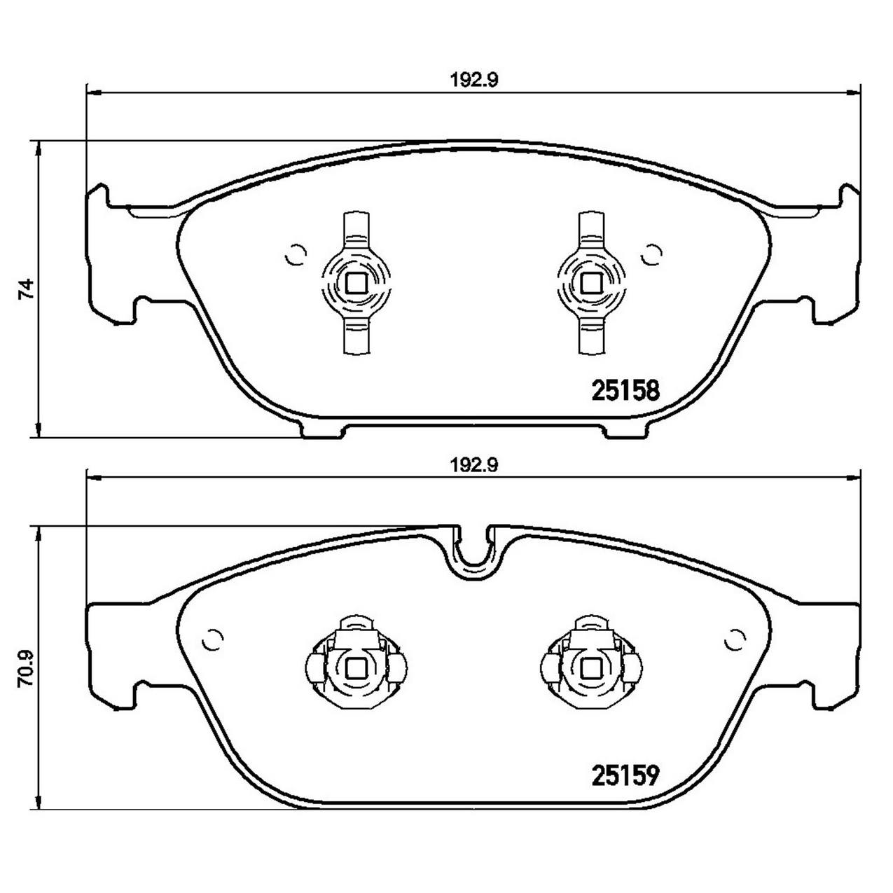 Audi Mercedes Disc Brake Pad Set - Front (Low-Met) 4H0698151G Brembo