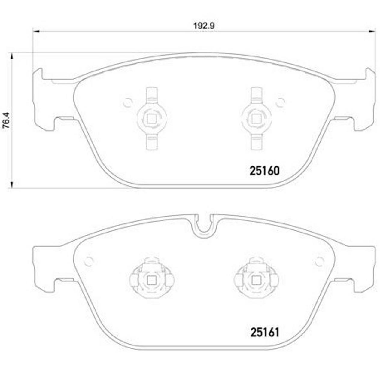 Audi Disc Brake Pad Set - Front (Low-Met) 8R0698151F Brembo