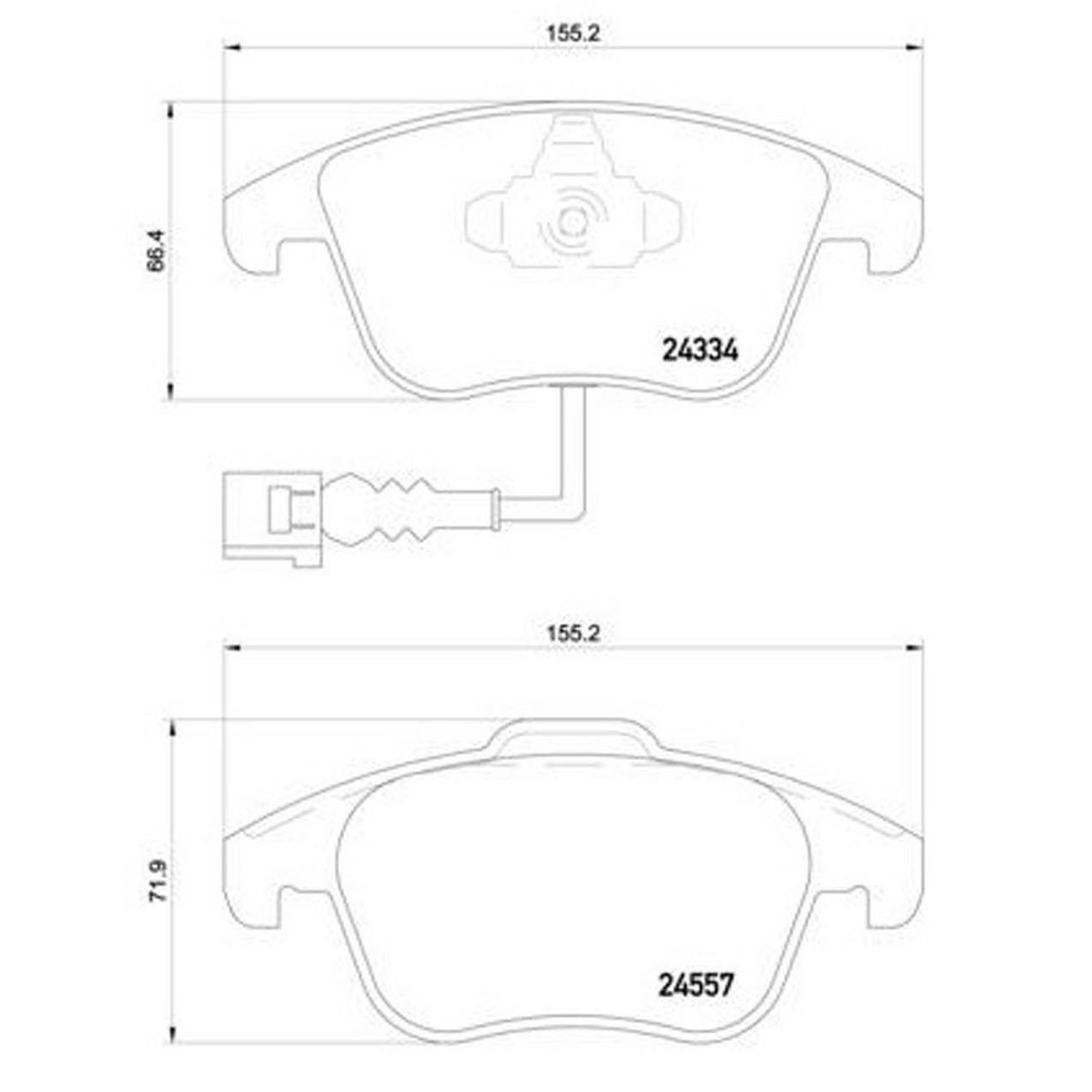 Audi Volkswagen Disc Brake Pad and Rotor Kit - Front (312mm) (Low-Met) Brembo