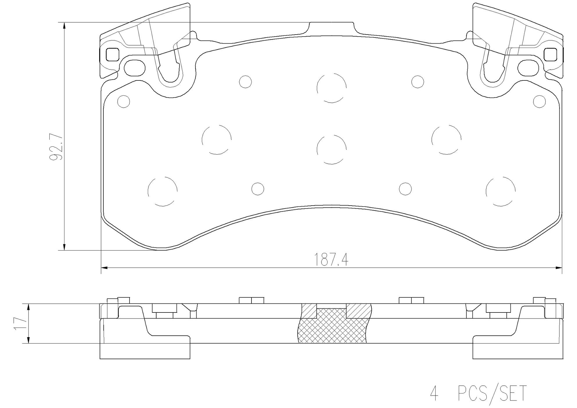 Audi Disc Brake Pad Set - Front (Ceramic) 8R0698151R Brembo