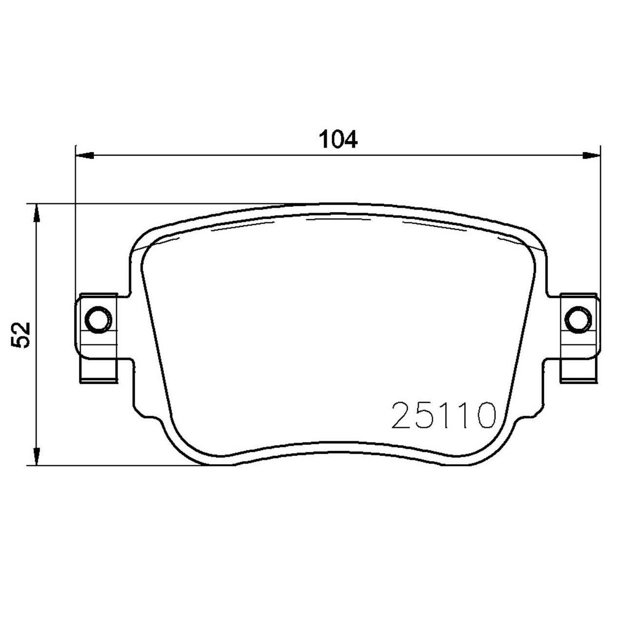 Audi Volkswagen Disc Brake Pad Set - Rear (Low-Met) 8U0698451F Brembo