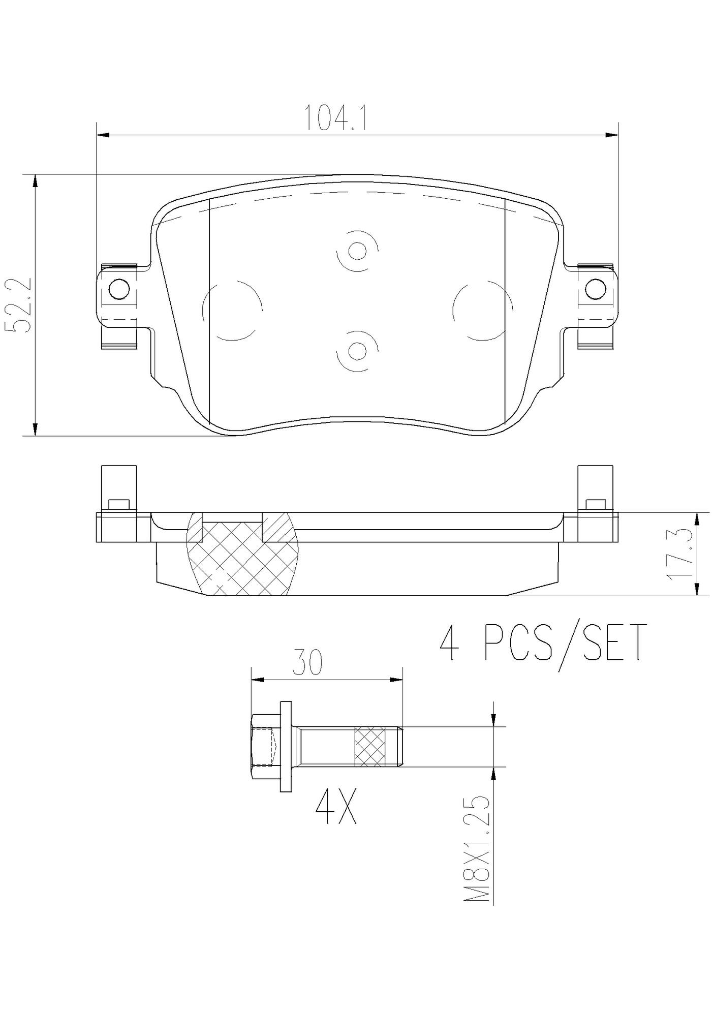 Audi Disc Brake Pad and Rotor Kit - Rear (300mm) (Ceramic) Brembo