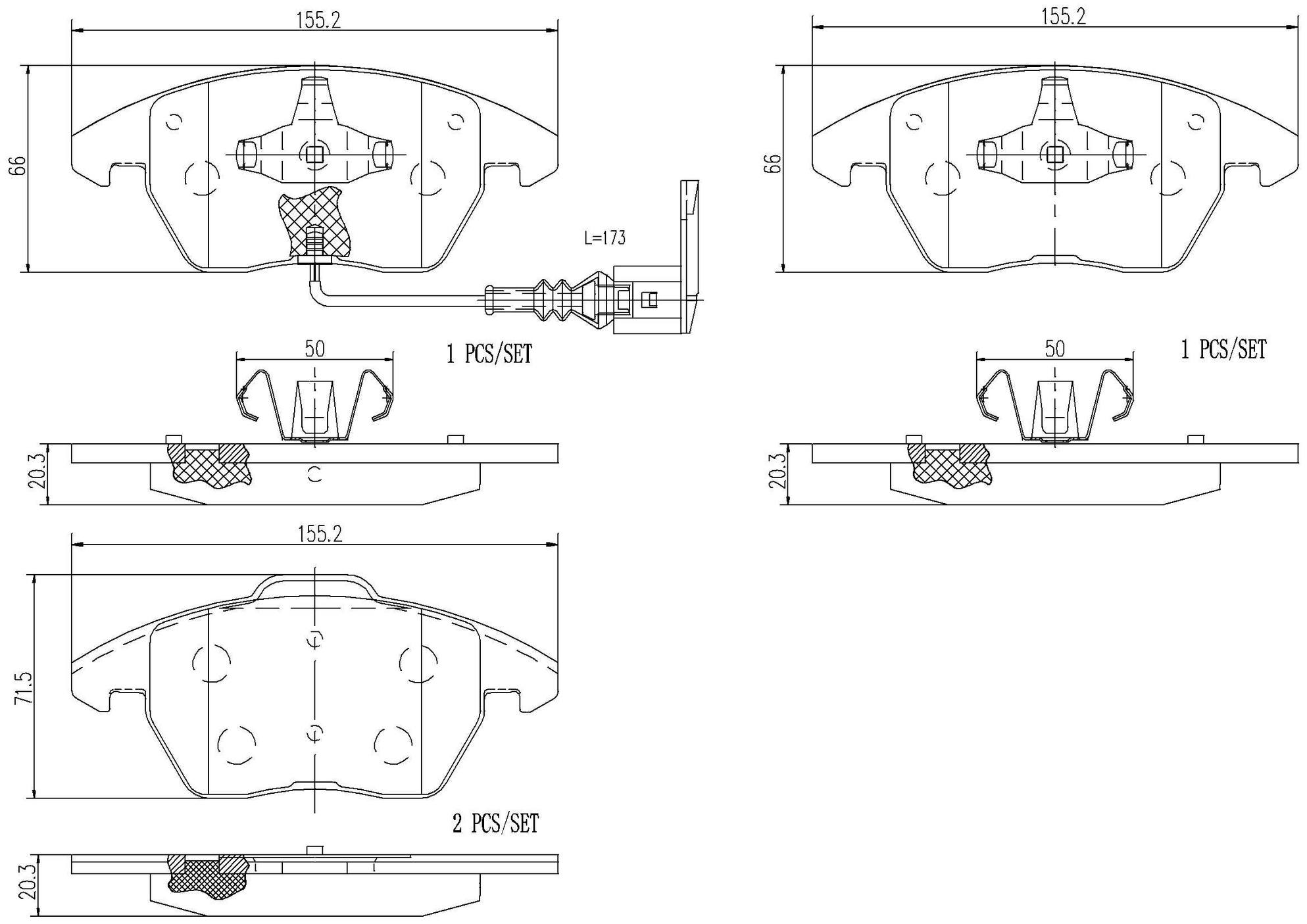 Audi Volkswagen Disc Brake Pad Set - Front (Ceramic) 8J0698151C Brembo