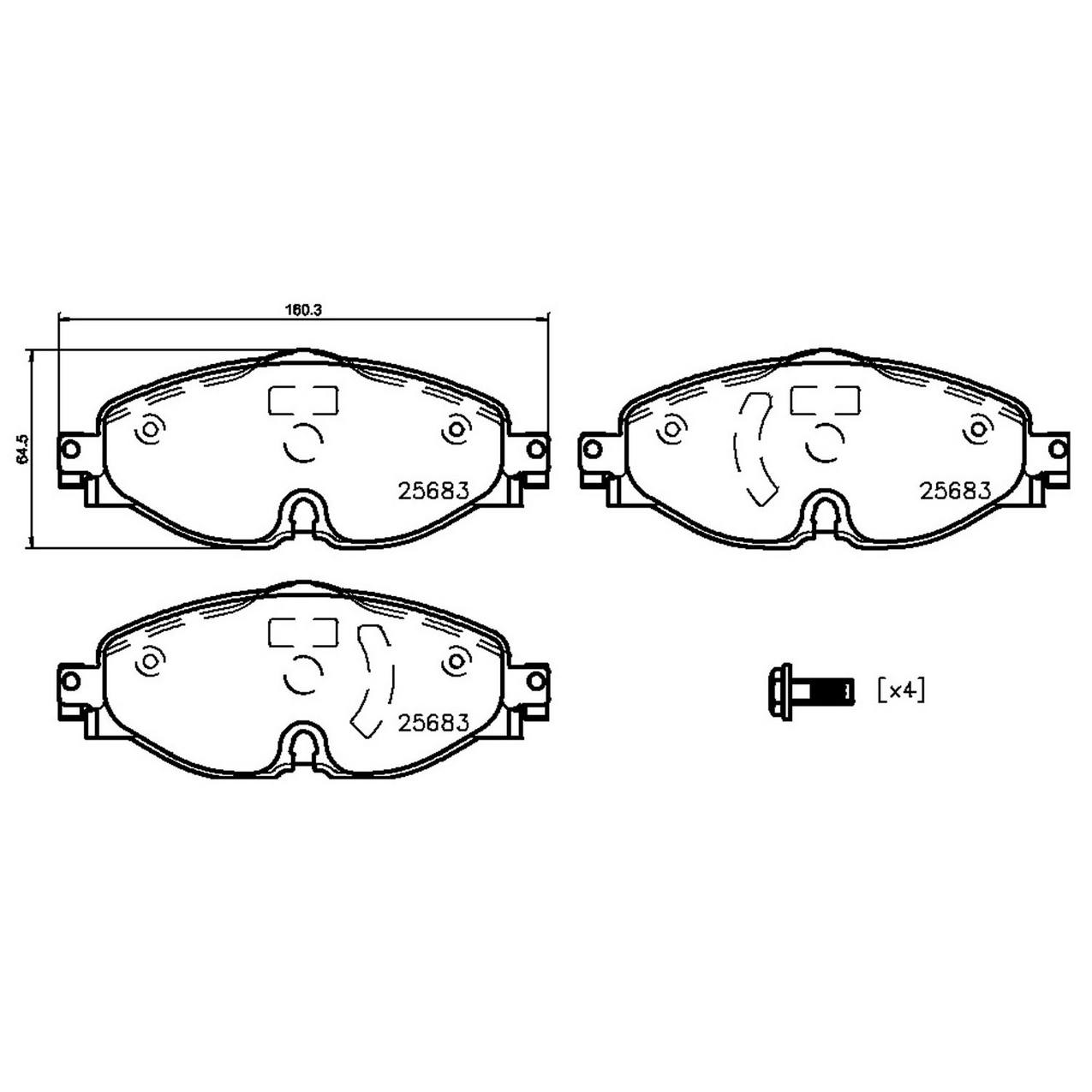 Volkswagen Disc Brake Pad Set - Front (Low-Met) 5Q0698151D Brembo