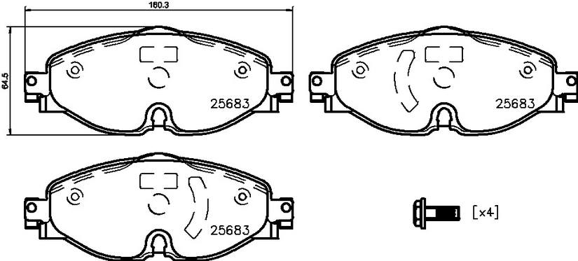 Volkswagen Disc Brake Pad Set - Front (Ceramic) 5Q0698151D Brembo