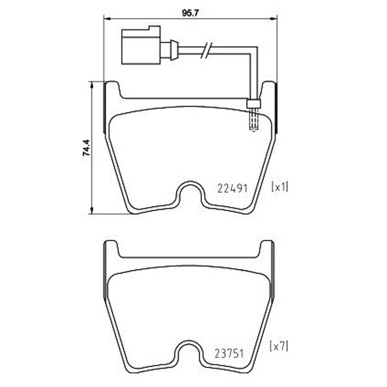 Audi Disc Brake Pad Set - Front (Low-Met) 8V0698151M Brembo